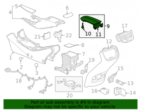 Подлокотник Chevrolet Malibu 16-25 кожа, серый, под химчистку