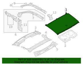 Acoperiș metalic pentru Audi A3 22-26 cu trapă