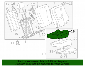 Подушка заднего ряда сидений левая Chevrolet Volt 11-15 кожа бежевая