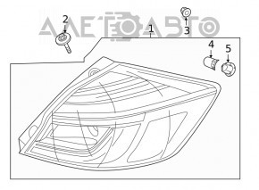 Фонарь внешний крыло левый Honda Insight 19-22 led, потерт