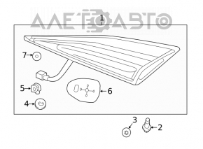 Фонарь внутренний крышка багажника левый Honda Civic X FC 16-21 4d царапины
