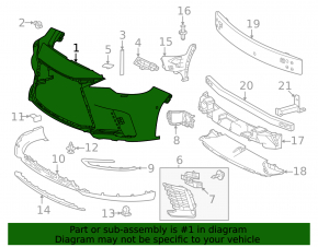 Бампер передний голый Lexus RX350 RX500h 23-26 Canada built, F Sport, под парктроники, под омыватель фар
