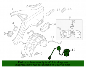 Замок лючка бензобака VW Jetta 11-18 USA
