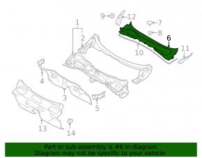 Решетка дворников пластик Subaru Forester 09-13