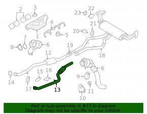 Выпускная трасса средняя часть левая BMW X5 F15 14-18 4.4T AWD