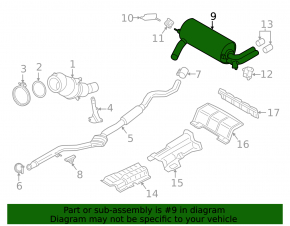Глушитель задняя часть с бочкой BMW 4 F32/33/36 17-20 B46 под 2 трубы