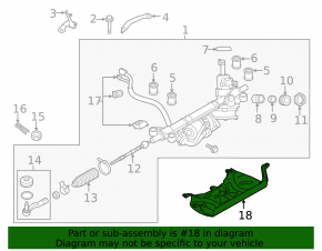 Защита рулевой рейки Subaru Outback 15-19