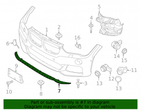 Губа переднего бампера BMW X1 F48 20-22