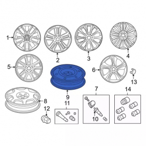 Запасное колесо докатка Ford Edge 15-18 R18