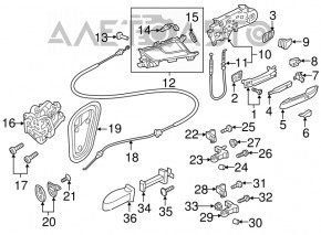 Петля двери нижняя передняя левая Audi A5 F5 18-25 2 части
