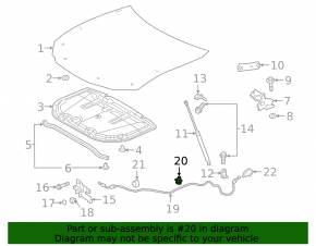 Кронштейн защелка опоры капота Toyota Camry v70 21-24