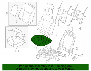 Водительское сидение Ford Escape MK3 13-15 без airbag, ткань черно-серое,под химч