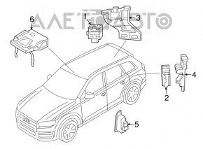 Кронштейн датчика слепых зон BSM левый Audi Q7 16-19