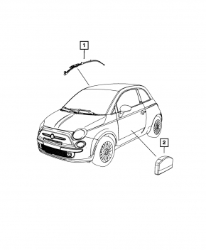 Подушка безопасности airbag переднего правого сиденья Fiat 500 12-19