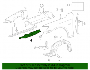 Накладка крыла правая Lexus IS250 IS300 IS350 06-13