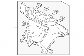 Накладка передней панели нижняя Honda Accord 16-17 под кнопку Start/Stop, черная, царапины