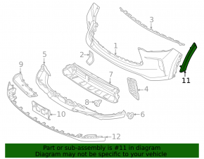 Reflector bara față dreapta Infiniti QX60 22-26