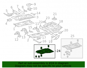 Защита днища передняя левая Toyota Prius 30 10-15