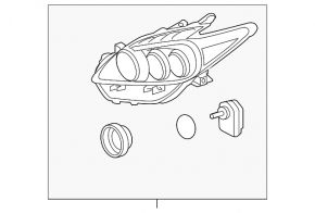 Фара передняя левая Toyota Prius 30 10-11 в сборе дорест LED