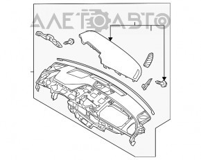Торпедо передняя панель с AIRBAG Hyundai Sonata 20-23 бежевая