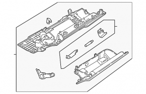 Перчаточный ящик, бардачок Audi A5 F5 18-25 черный, царапина