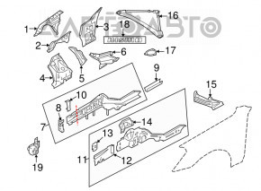 Четверть передняя правая Infiniti G25 G35 G37 3d 4d 06-14 2wd графит