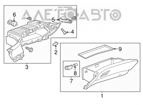 Перчаточный ящик, бардачок Chevrolet Malibu 13-15 черн, царапины