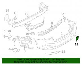 Заглушка буксировочного крюка заднего бампера BMW 3 G20 23-26