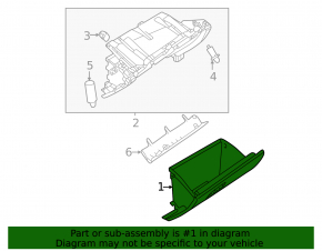 Перчаточный ящик, бардачок Mitsubishi Outlander 22-26 черный, с корпусом