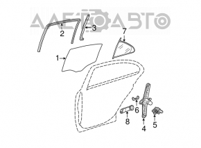 Стекло двери треугольник заднее правое Mercedes W211