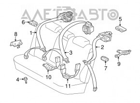 Ремень безопасности задний центральный беж Toyota Prius 20 04-09