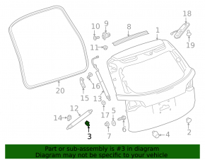 Отбойник двери багажника левый Chevrolet Equinox 18-24