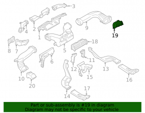 Дефлектор воздуховода торпеды правый Ford Fusion mk5 13-16 черный