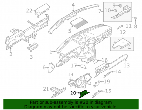 Накладка передней панели левая Ford Mustang mk6 15-23 серая