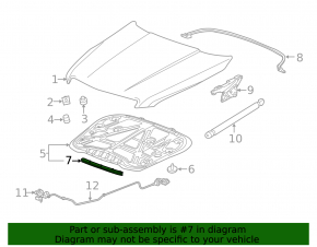 Уплотнитель капота Cadillac ATS 13-19