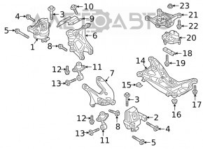 Подушка двигателя левая Audi Q5 80A 18-20 2.0T, PHEV