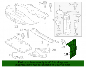 Дефлектор радиатора правый Lexus IS 17-20