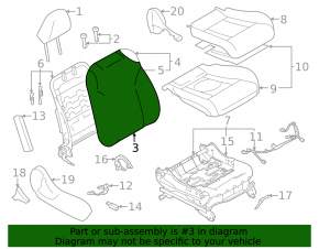 Пассажирское сидение Subaru Outback 20-22 без airbag, ткань черн, механич, под чистку