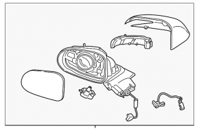 Oglindă laterală stângă Hyundai Santa FE 19- BSM