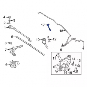 Форсунка омывателя лобового стекла Ford Focus mk3 11-18