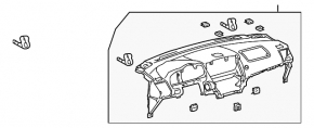 Торпедо передняя панель без AIRBAG Lexus RX400h 06-08 беж