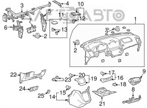 Торпедо передняя панель без AIRBAG Lexus RX400h 06-08 беж