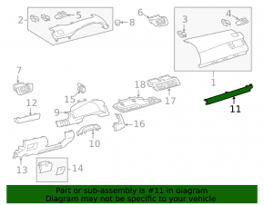 Вставка передней панели правая Toyota Camry v50 12-14 usa серая