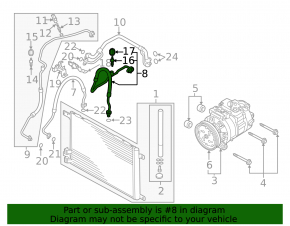 Compresorul de aer condiționat al încălzitorului VW Jetta 19- 2.0T