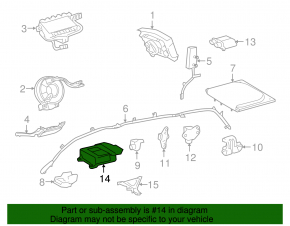 Модуль srs airbag компьютер подушек безопасности Toyota Sienna 11-11