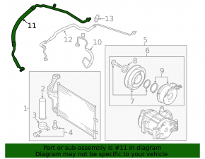 Трубка кондиционера длинная, железо Mazda3 MPS 09-13