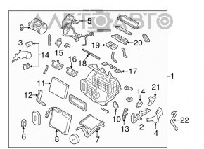 Печка в сборе Nissan Rogue 14-20 кондиционер, белый корпус