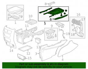 Накладка центральной консоли с подстаканником Acura MDX 17-20 рест