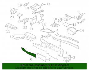 Decorație laterală pentru consola centrală, lateral dreapta, față BMW X5 F15 14-18 pânză, negru