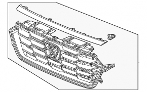 Решетка радиатора grill Honda CRV 23-26 с хром молдингом